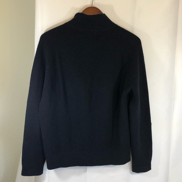 J. Crew Navy LambsWool Size L Zippered Jacket - Picture 2 of 6